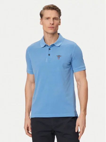 Aeronautica Militare Polo marškinėliai Žydra mėlyna