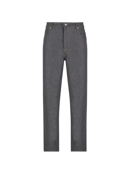Pantaloni Brunello Cucinelli cu broderie gri
