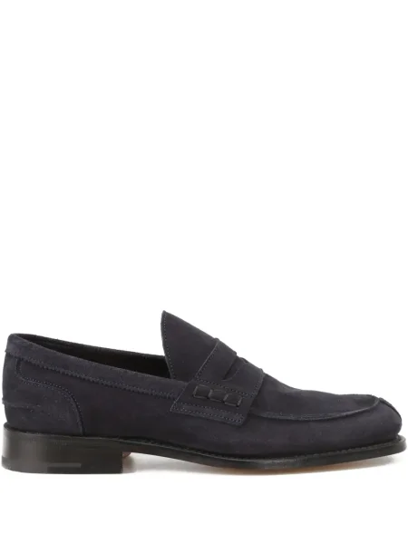 Pantofi loafer Tricker's din piele de căprioară albastru
