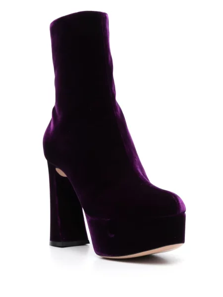 Auliniai batai Gianvito Rossi velvetinės su platforma violetinė
