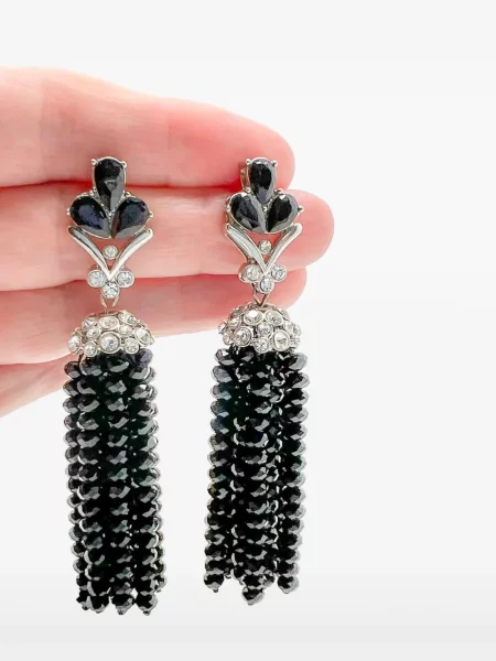 Обеци Jennifer Gibson Jewellery с кристали сребристо