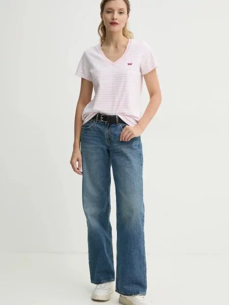 Levi's kratka majica LSE_PERFECT VNECK roza