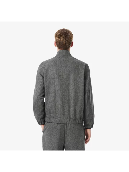 Lacoste Wełniana Kurtka Harrington szary