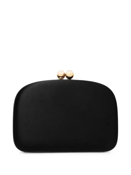 Geantă plic Carolina Herrera din satin negru