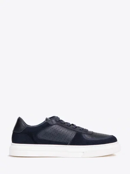 Sneakersy ze skóry granatowe