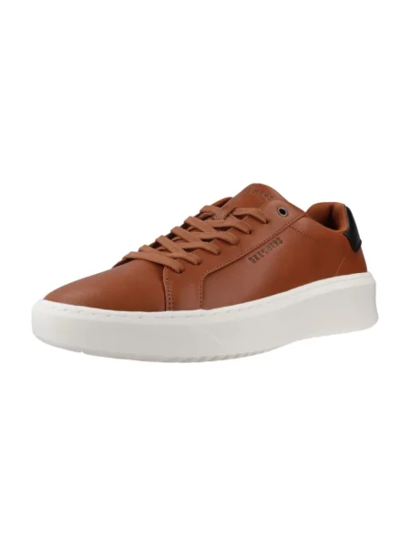 Sneakersy Skechers skórzane brązowe