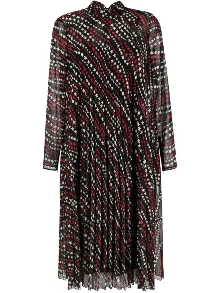 Rochie Red Valentino cu imagine plisată de costum negru