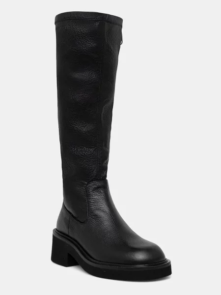 Tommy Jeans cizme TJW STRETCHY LONG BOOT cu drept negru