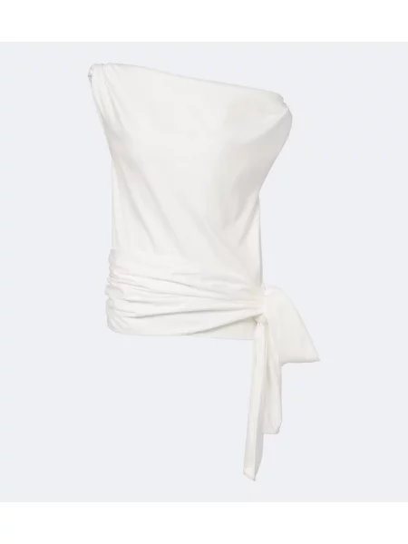 Top Proenza Schouler din jerseu asimetric alb