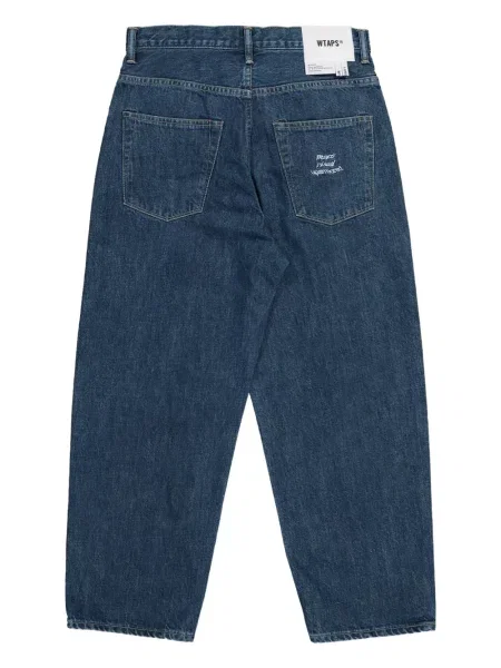 Blugi Wtaps cu broderie albastru
