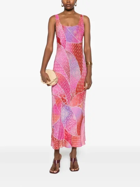 Rochie midi Rixo până la genunchi cu gât halter de costum roz