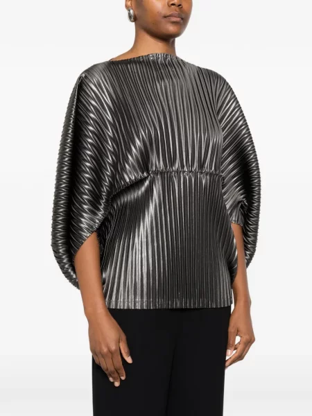 Top Issey Miyake plisat negru