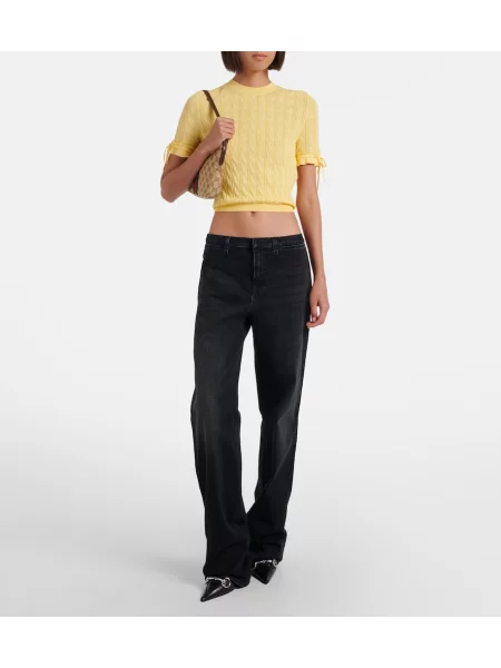 Blugi drepți Gucci cu dungi negru