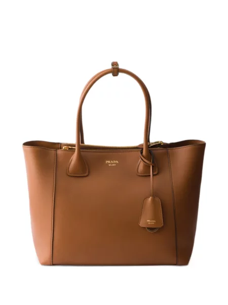 Geantă shopper Prada din piele maro