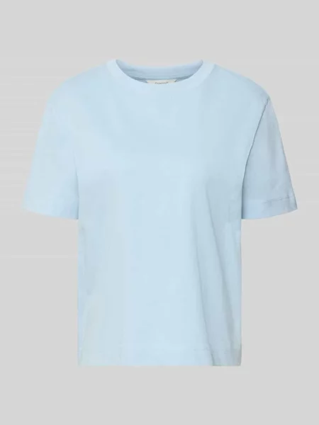 T-shirt z okrągłym dekoltem Selected Femme niebieska