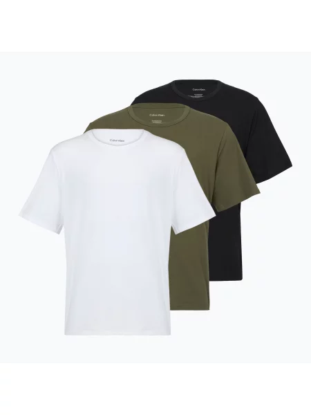 Férfi póló Calvin Klein Crew Neck black w/ white emb/white w/ black e. Méret: fehér