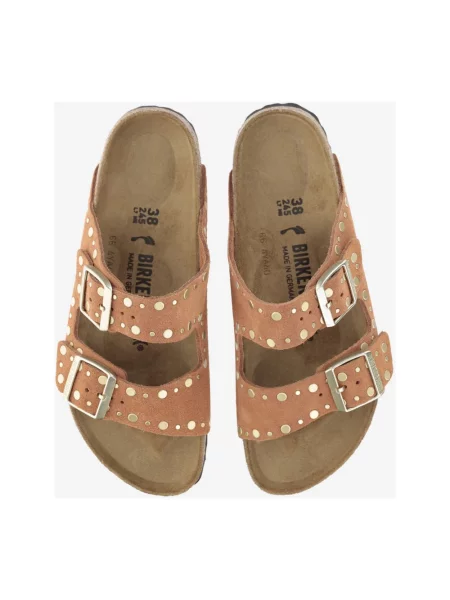 Klapki Birkenstock zamszowe pomarańczowe