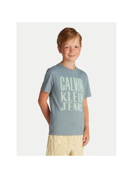 Calvin Klein Jeans T-shirt Slogan Graphic Regular Fit plava