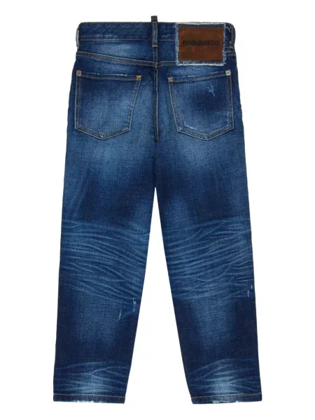 Jeansy straight leg dziecięce Dsquared2 niebieskie