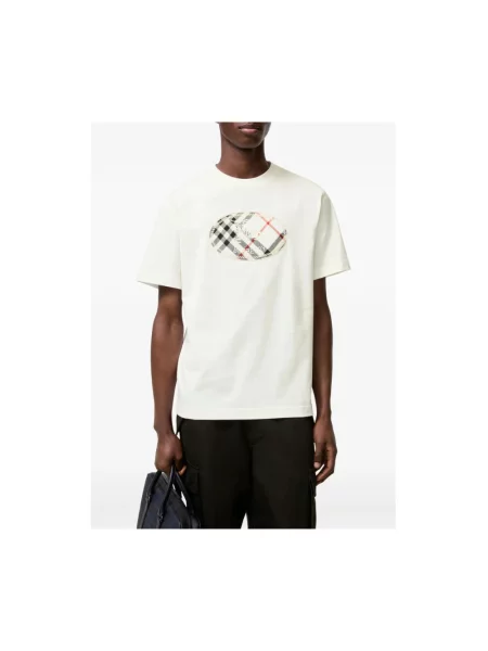 Koszulka Burberry w kratę biała