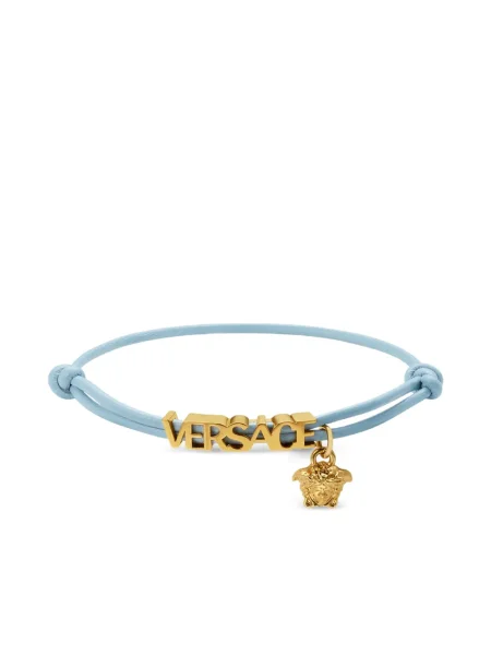 Кожена гривна Versace златисто