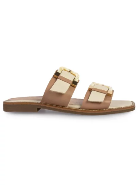 Шкіряні Шльопанці ModaMilano бежевий