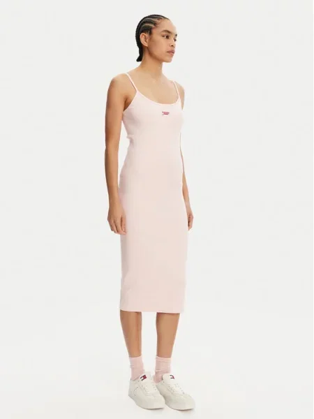 Tommy Jeans Sukienka letnia Script różowy