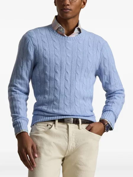 Czapka z daszkiem Polo Ralph Lauren w kratkę z twillu biznesowa niebieska