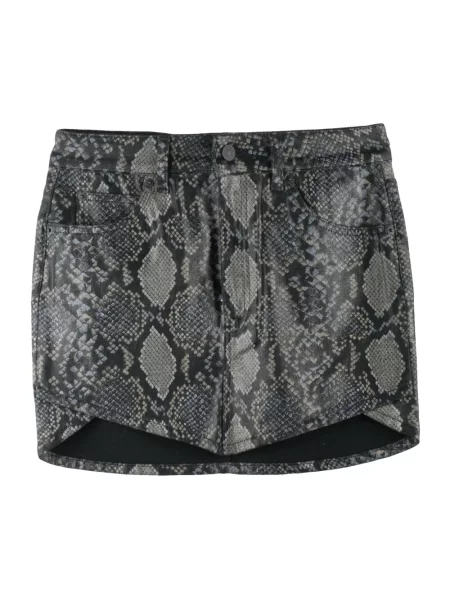 Mała spódnica mini Dondup asymetryczna z kieszeniami na zamek czarna