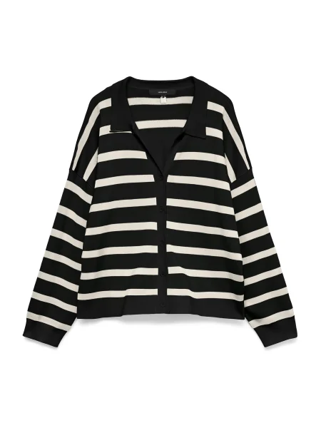 VERO MODA Geacă tricotată negru alb