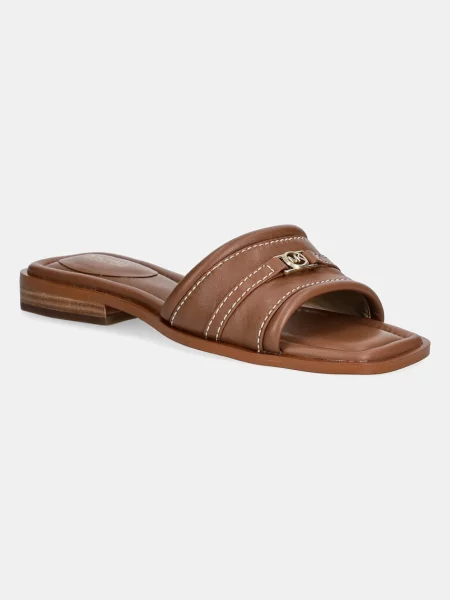 Usnjeni natikači MICHAEL Michael Kors Mandy rjava