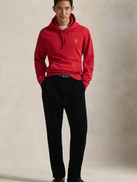 Кофта Polo Ralph Lauren з капюшоном з принтом червоний