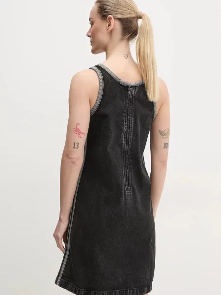 Džínové šaty adidas Originals DENIM 3S DRESS mini černá