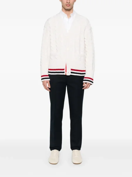 Cardigan Thom Browne de lână alb
