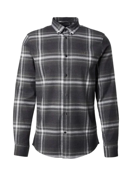 Lindbergh Košile antracitová / khaki bílá