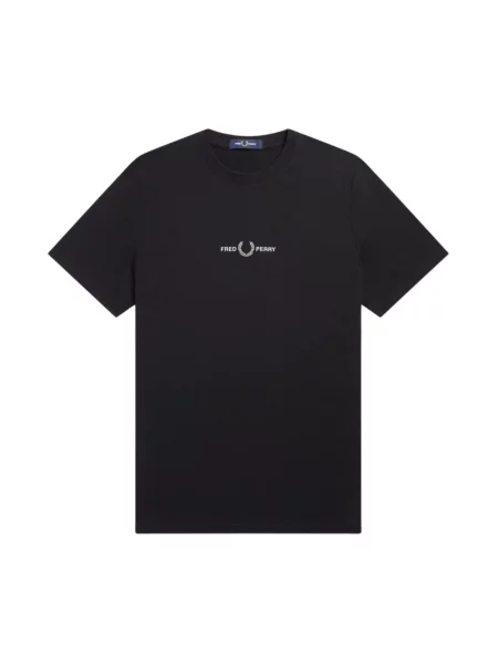 Haftowana koszulka Fred Perry czarna