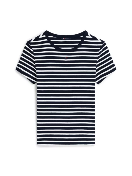 Tommy Jeans Tricou ESSENTIAL albastru închis / roșu cireș alb