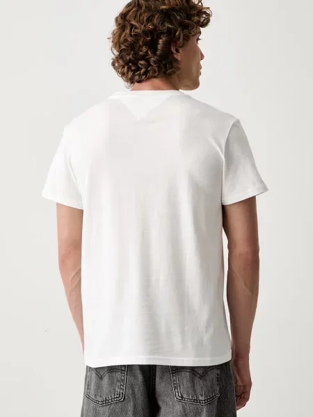 Krój regular fit t-shirt z czystej bawełny z nadruk z logo Tommy Jeans biała