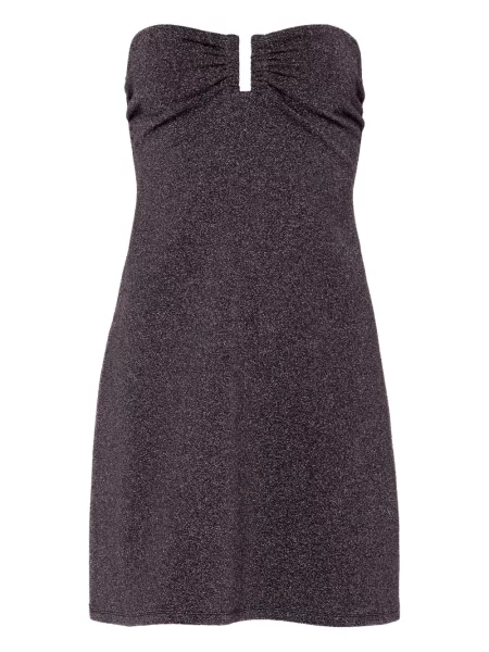 Mała sukienka mini Eres bez ramiączek garniturowa fioletowa