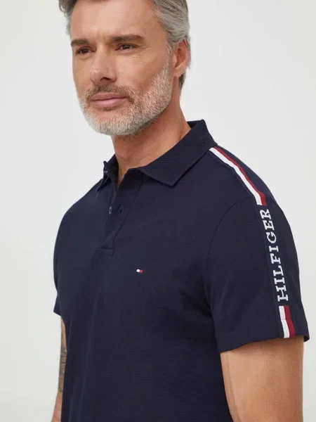Koszulka polo o kroju regular fit z paskami w kontrastowym kolorze Tommy Hilfiger niebieskie