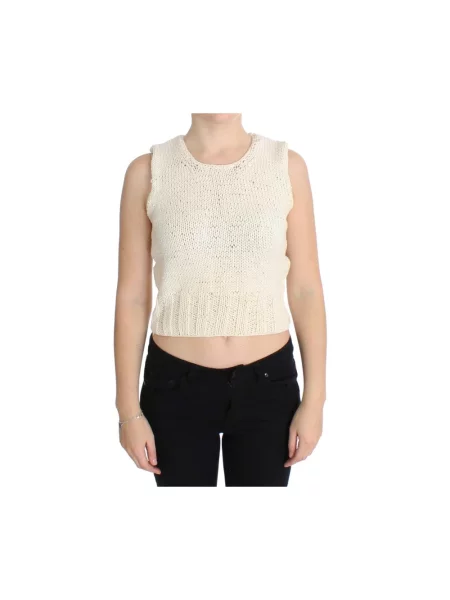 Sweter Pink Memories bez rękawów beżowy
