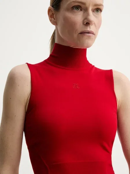 Блуза The Kooples с изчистен дизайн червено