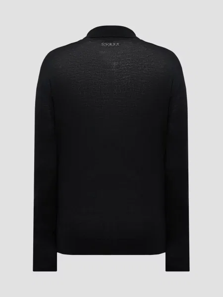 Шерстяное поло Guess черное