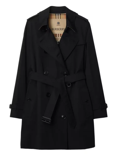Trenci Burberry cu două rânduri de nasturi negru