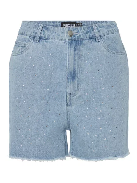 Pieces Джинсові шорти Tamra Голубий