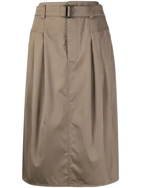 Fusta plisata Lemaire plisată până la genunchi maro