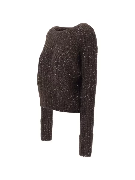 Pulover Kaos cu paiete ajurat negru