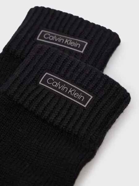 Шерстяные перчатки Calvin Klein черные