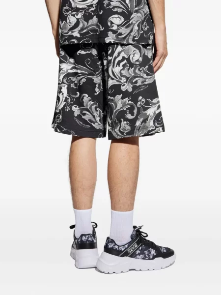 Kratke traper hlače Versace Jeans Couture s printom crna