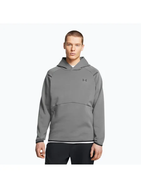Tricou Under Armour Unstoppable Fleece Jgr castlerock/negru pentru bărbați negru